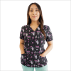 POLERA CLINICA MUJER ESTAMPADA GREEN TOWN 500V 1718BK1