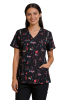 POLERA CLINICA MUJER ESTAMPADA GREEN TOWN 500V 1746BK1