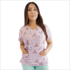 POLERA CLINICA MUJER ESTAMPADA GREEN TOWN 500V 18581