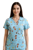 POLERA CLINICA MUJER ESTAMPADA GREEN TOWN 500V 1898BL1