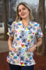 POLERA CLINICA MUJER ESTAMPADA GREEN TOWN 503V 1921WH1