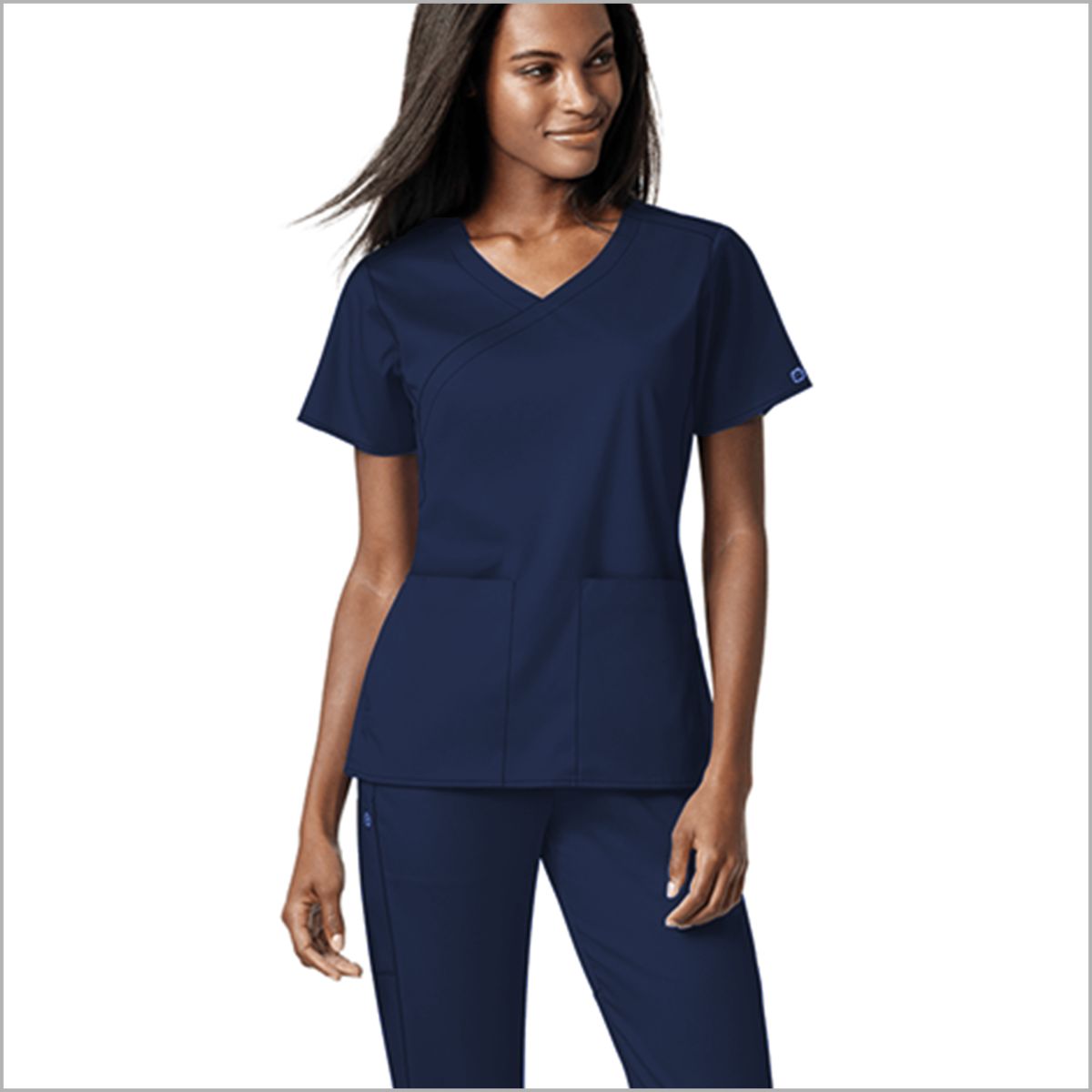 POLERA CLINICA ENFERMERA MUJER AZUL MARINO WONDERPRO - 6519A | Shopsale  Uniformes