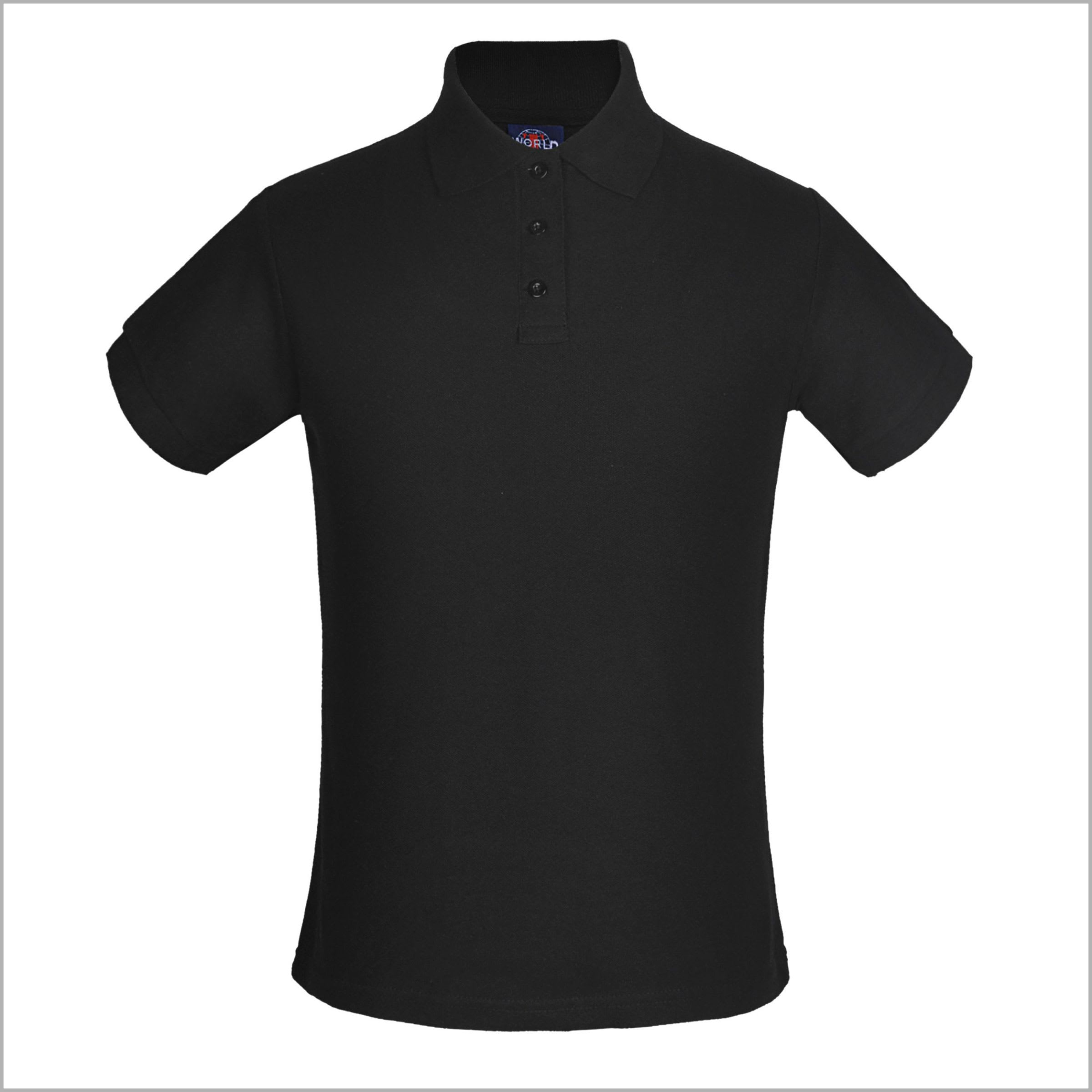 POLERA PIQUE POLO M/CORTA MUJER BASIC NEGRO