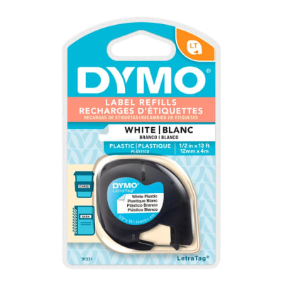 Etiqueta plástica blanca Dymo 12mm x 4m blíster x1