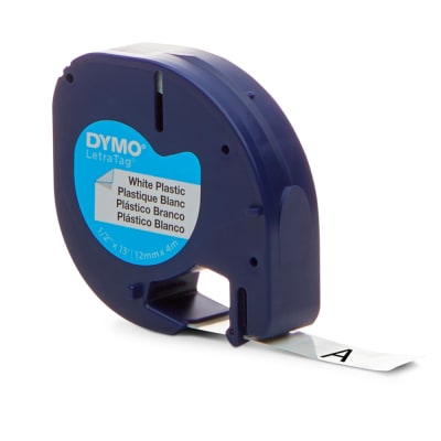 Etiqueta plástica blanca Dymo 12mm x 4m blíster x1
