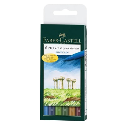 PITT artist pens brush 6 colores
