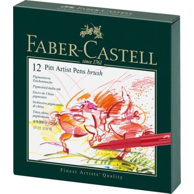 FABER CASTELL PITT ARTIST PENS BRUSH 12 COLORES