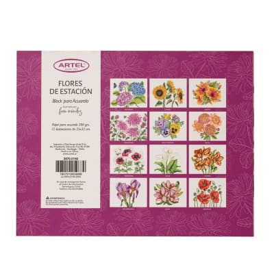 BLOCK ACUARELA ILUSTRACIONES Flores de Estación