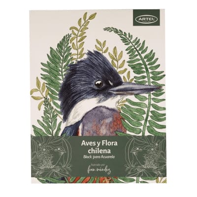 BLOCK ACUARELA ILUSTRACIONES Aves y Flora Chilena
