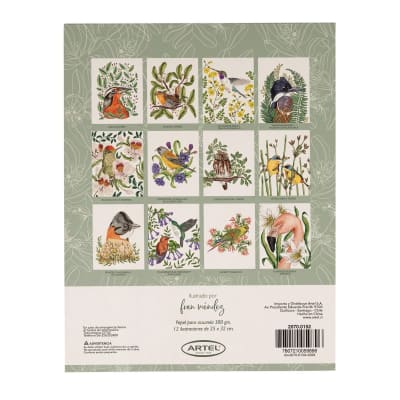 BLOCK ACUARELA ILUSTRACIONES Aves y Flora Chilena