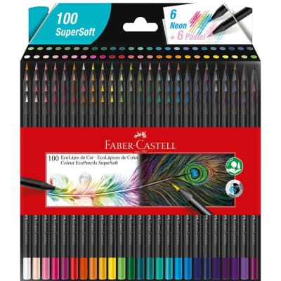 ECOLAPICES DE COLOR SUPERSOFT FABER CASTELL 100 UNIDADES1