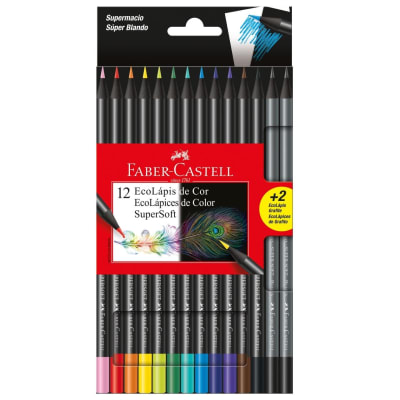 ECOLÁPICES DE COLOR SUPERSOFT 12 COLORES + 2 GRÁFITOS1