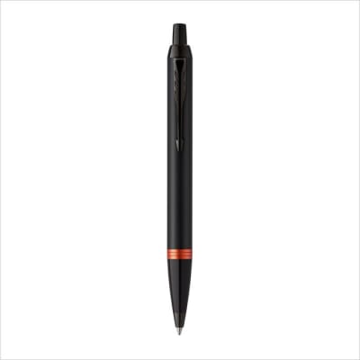 BOLÍGRAFO PARKER NEGRO MATE ANILLO NARANJO1