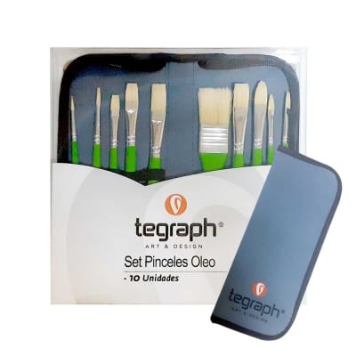 SET PINCELES ÓLEO TEGRAPH 10UNIDADES1
