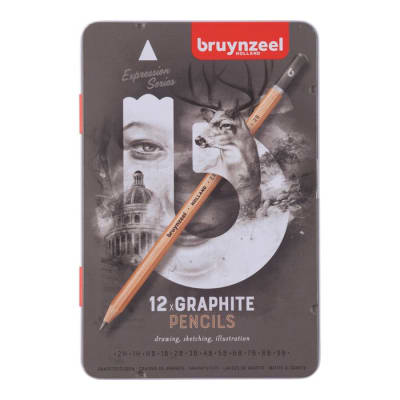 Bruynzeel Expression 12 lápices de grafito caja de metal1