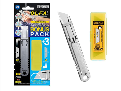 Cuchillo de Seguridad Autoretráctil Acero Inoxidable SK-12 BONUS PACK1