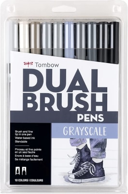 SET DUAL BRUSH GRAYSCALE