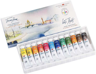 ACUARELA TUBOS NEVSKAYA PALITRA 12 COLORES