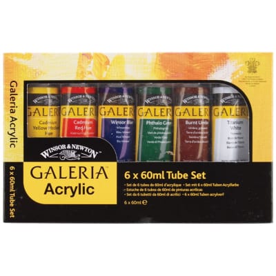 Set Acrílicos en tubo 60ml Winsor & Newton 6 colores1