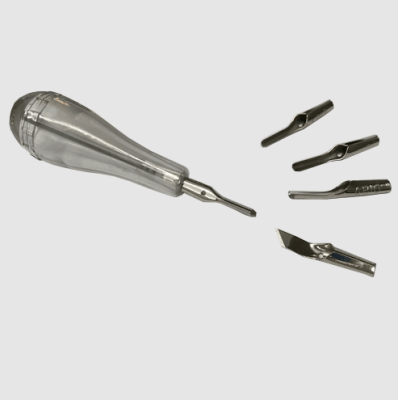 Gubia con mango plástico transparente2