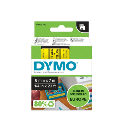 CAJA DYMO TAPE BLK/YEL 5 UNIDADES