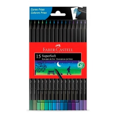 SET SUPERSOFT FABER CASTELL 15 UNIDADES COLORES FRÍOS1