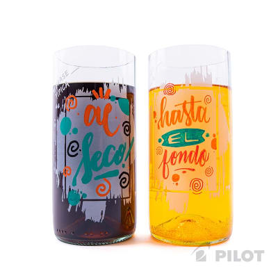 SET PINTOR VASO GREEN GLASS