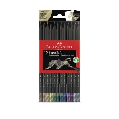 SET SUPERSOFT FABER CASTELL 12 COLORES METALIZADOS