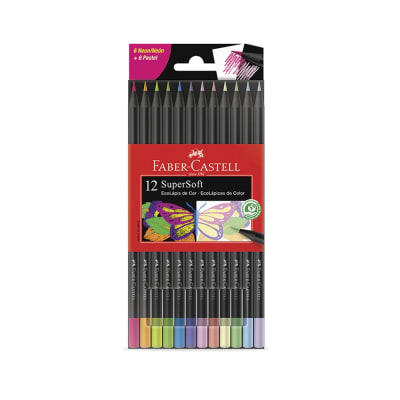 SET SUPERSOFT FABER CASTELL 12 UNIDADES PASTEL/NEÓN