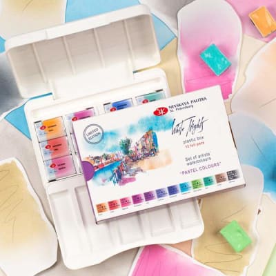 SET ACUARELA NEVSKAYA PALITRA WHITE NIGHTS PASTEL COLOURS