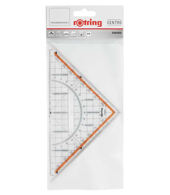 Escuadra Rotring para geometría con toma Centro 23cm
