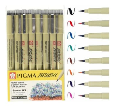 SET PIGMA BRUSH 8 colores