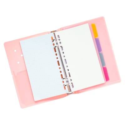 LIBRETA A6 4 ANILLOS SWORLD ROSADA