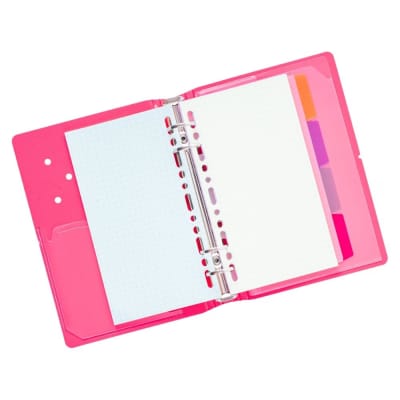 LIBRETA A6 4 ANILLOS SWORLD FUCSIA