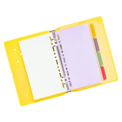 LIBRETA A6 4 ANILLOS SWORLD AMARILLO