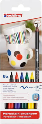 SET DE 6 MARCADORES PARA PORCELANA 6 colores