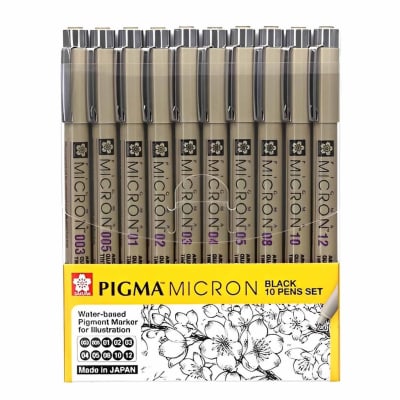 Pigma Micron 10 pens set1