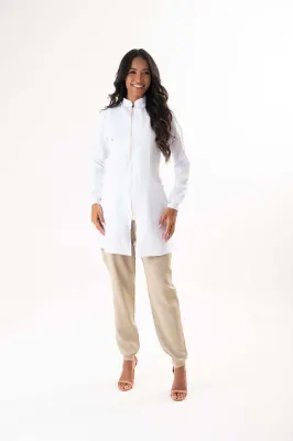 Jaleco Feminino Gabardine Vanessa - Blanco3