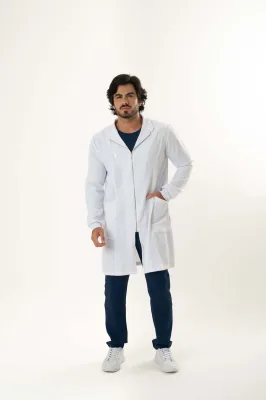 Jaleco Masculino Gabardine Felipe - Blanco2