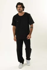 Scrub Masculino Gabardine Gil - Negro