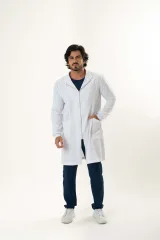 Jaleco Masculino Gabardine Felipe - Blanco
