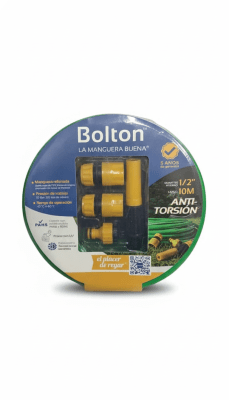 Manguera Reforzada Anti-torcion 1/2 10m + Acoples Mt Bolton
