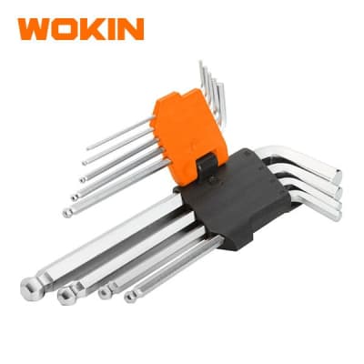 Juego De Llaves Allen Largas Punta Bola 9pcs 1.5-10mm Wokin