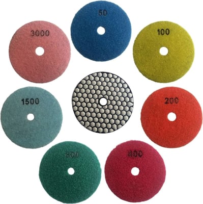 LIJA USO SECO G-100 PULIR GRANITO Y MARMOL 4 PULG