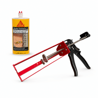 PACK 1 SIKADUR ANCHORFIX -4 + PISTOLA DOBLE 600ML ANCLAJE QUIMICO1
