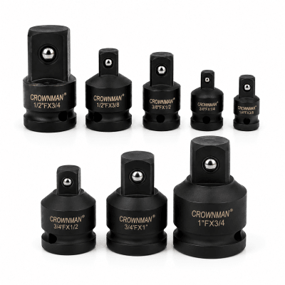 Adaptador Cuadrante Para Dado Impacto 1 a 3/4, 1/2, 3/8, 1/4 de 8pcs Encastre Reductor Ampliacion