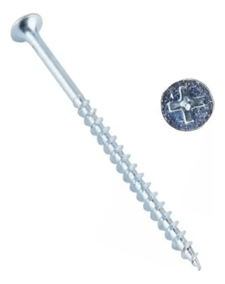Tornillo Crs 8x4 PuLG Volcanita Rosca Madera Zinc - 100un