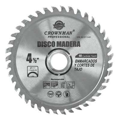 Disco De Corte Sierra Circular Para Madera 4 1/2 40 Dientes