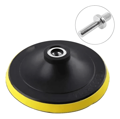Disco Base Pulidora Velcro 4-1/2 Esmeril Y Taladro +5 Lijas Negro