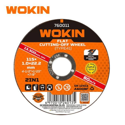 Disco De Corte Plano 4-1/2 PuLG Metal Acero Tipo 41 Wokin